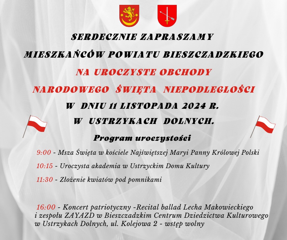 Plakat uroczystości z okazji 11 listopada