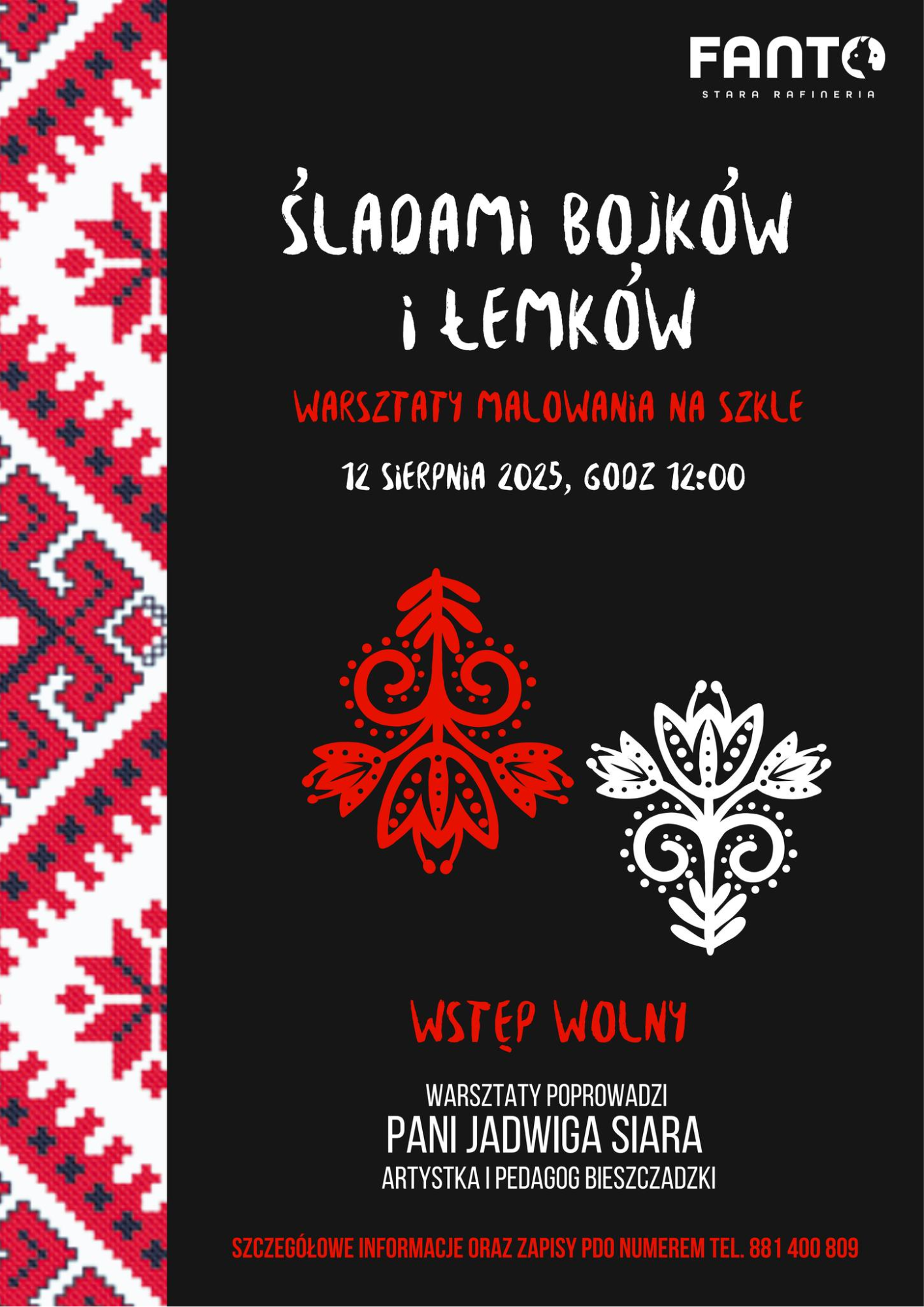warsztaty malowania na szkle w Bieszczadach – uczestnicy tworzą tradycyjne wzory